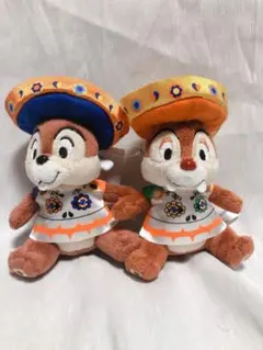 ディズニーシー ハロウィンスケルトン 2011 チップ＆デール ぬいぐるみバッチ