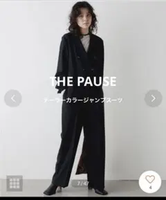 【THE PAUSE】テーラーカラージャンプスーツ ブラックのサムネイル