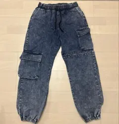 spray ケミカルウォッシュ デニム カーゴパンツ ジョガーパンツ Mサイズ