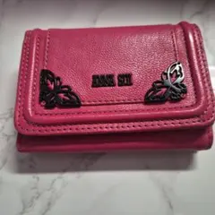 ANNA SUI 三つ折り財布 ピンク 蝶モチーフのサムネイル