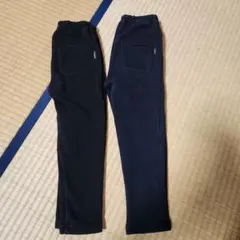 GITA ブラック ロングパンツ 100　裏起毛　2本セット