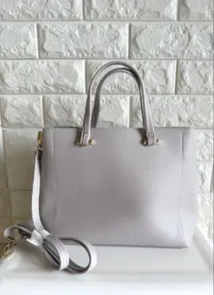 オペークドットクリップ　バッグ　2way ライトグレー