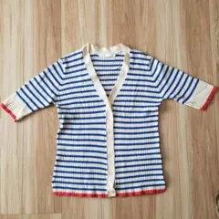 AMERICAN HOLlC★ボーダー★五分袖カーディガン★