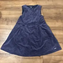 BeBe ネイビー ジャンバースカート 130 紺　ベロア