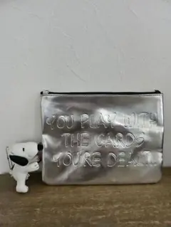 新品未使用 スヌーピー メタリックポーチ&キーホルダーセット