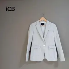 ​iCB テーラードジャケット 6 L相当 ライトグレー リネン混 美シルエットのサムネイル