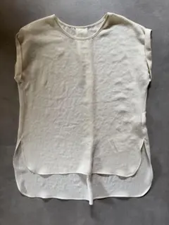 新品 アダムエロペ　フレンチスリーブ 半袖ブラウス ホワイトのサムネイル
