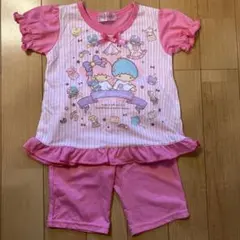 ★リトルツインスターズ　キキララ　パジャマ100cmピンク フリル　リボンのサムネイル