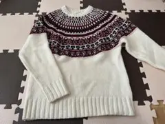 ノルディック柄クルーネックセーター　GU