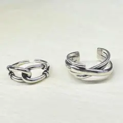 シルバー925リング2点セットヴィンテージメキシカンジュエリー B4 B3