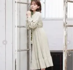 マジェスティックレゴン　花柄ロングドレス グリーン系