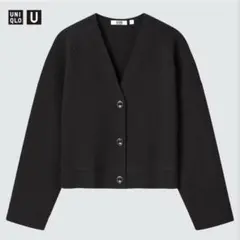UNIQLO メリノブレンドショートカーディガン Lブラック