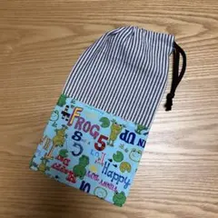 カエル柄 巾着袋 シューズバッグ ハンドメイド
