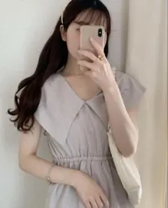 GRL ベージュ ビックカラーワンピース 新品未使用