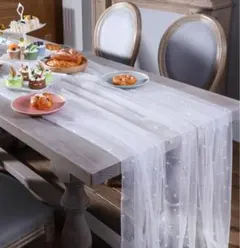テーブルクロス　白　ホワイト　パール　結婚式