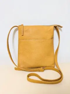 【新品未使用】日本製リリィ 本革　黄色 レザー ショルダーバッグ