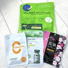 シートマスク　大容量　シカ　CICA ティートゥリー　vc アロエ　馬油　保湿