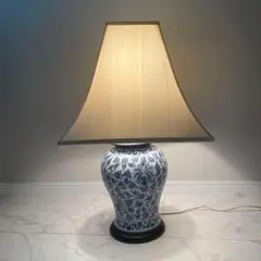 ➀テーブルランプ ランプシェード アンティーク 青花磁器 中国陶磁器 