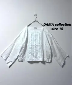 大きいサイズ【ダーマコレクション】タック入り　長袖リネンブラウス　プルオーバーのサムネイル