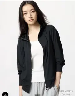 UNIQLO エアリズムUVカットメッシュパーカー ブラック　XXL 黒　美品