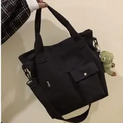 ショルダーバッグ トートバッグ ブラック シンプル　きれいめ