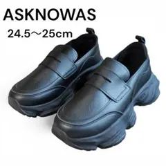ASKNOWAS 厚底ローファー ブラック 24.5-25cmのサムネイル
