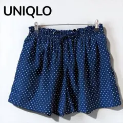 【ユニクロUNIQLO】ドット柄ショートパンツ　イージーパンツ　ウエストゴム　L