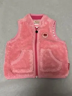 ミキハウス ベビーベスト　80 ボア　フリースピンク