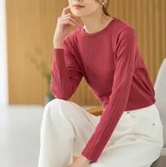 Honeys　CINEMA CLUB　ボートネックＴシャツ　レッド