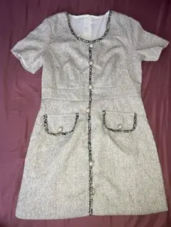 ‼️新品未使用‼️キャバドレス ベージュ ツイードミニワンピース