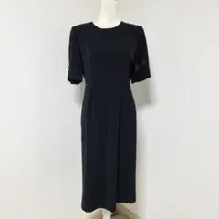 日本製 半袖 フォーマル ワンピース【M】ブラック 礼服 冠婚葬祭