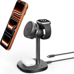 Qi2.2認証 25W 冷却magsafe充電器3-in-1 ワイヤレス充電器