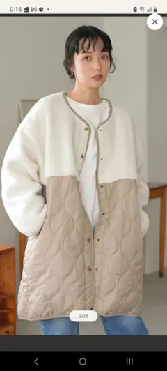 新品タグ付きアースミュージックエコロジーボアキルティングコート