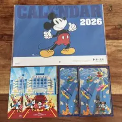 2026年 ミッキーマウス カレンダー　ポストカード4枚セット
