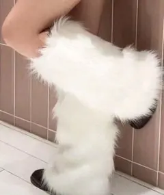 ファー レッグウォーマー ホワイト 白 ディズニー コスプレ 推し活 Y2K