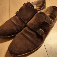 BEAMS / スェード Wモンク ストラップ シューズ ブラウン 26㎝のサムネイル