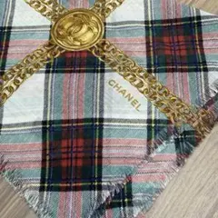 CHANEL スカーフ　ヴィンテージ　チェーン&コイン