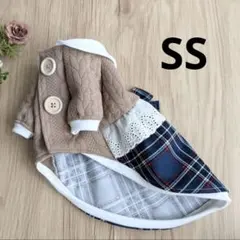 犬服　ハンドメイド　小型犬SSサイズ　ワンピース　女の子　前開き