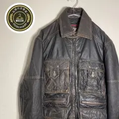 本革　ライダースジャケット　フライトジャケット　ミリタリー　バイカー