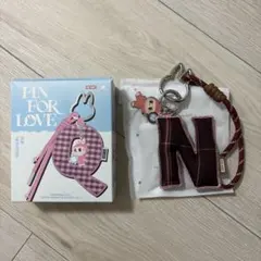 ラブブ　PIN FOR LOVE イニシャル　アルファベット　キーリング　N