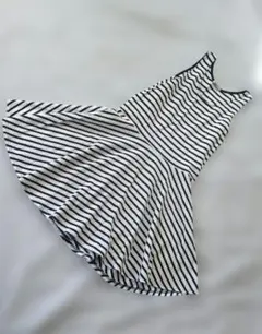 【アモング】ボーダー　ノースリーブワンピース　ジャンパースカート