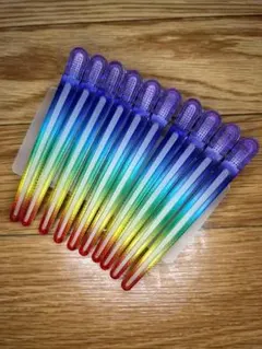 ダッカール　レインボー 12cm シリコンラバー付メロい　ヘアクリップ　10本