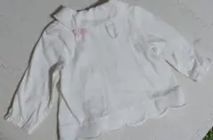 クーラクール　うさぎセーラー襟　ウサギ刺繍　ホワイトジップアップトップス