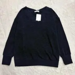 ◆【未使用】ドレスキップ 　セーター　ニット　リブ　長袖　Vネック　シンプル