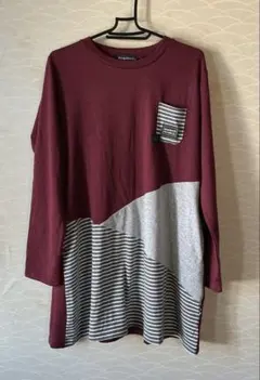 ◇新品タグ付き◇drugstore's バーガンディ長袖Tシャツ L