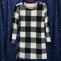 ★ギンガムチェック モノクロ 白黒　ワンピース★