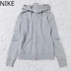 ナイキ　パーカー　ジップアップ　フード付き　カジュアル　シンプル　グレー M