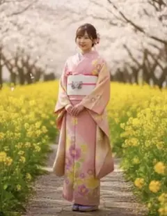 ラスト大特価SALE中★可愛いピンク振袖【8点】振袖　訪問着