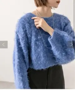 mystic ウールシャギーショートニット