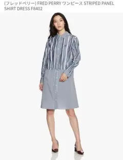 FRED PERRY ストライプ シャツワンピース FRED PERRY シャツワンピース ライトブルー - メルカリ